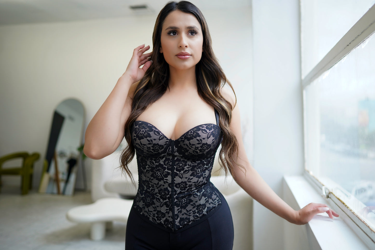 Victoria Corset Floral Laced Push up Bra Shapewear