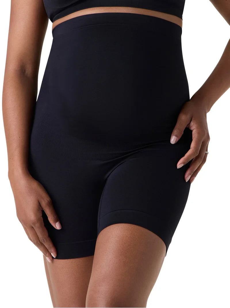 Seamless Maternity Shapewear, High Waisted Mid-Thigh Pregnancy Underwear Prevent Chafing Belly Support